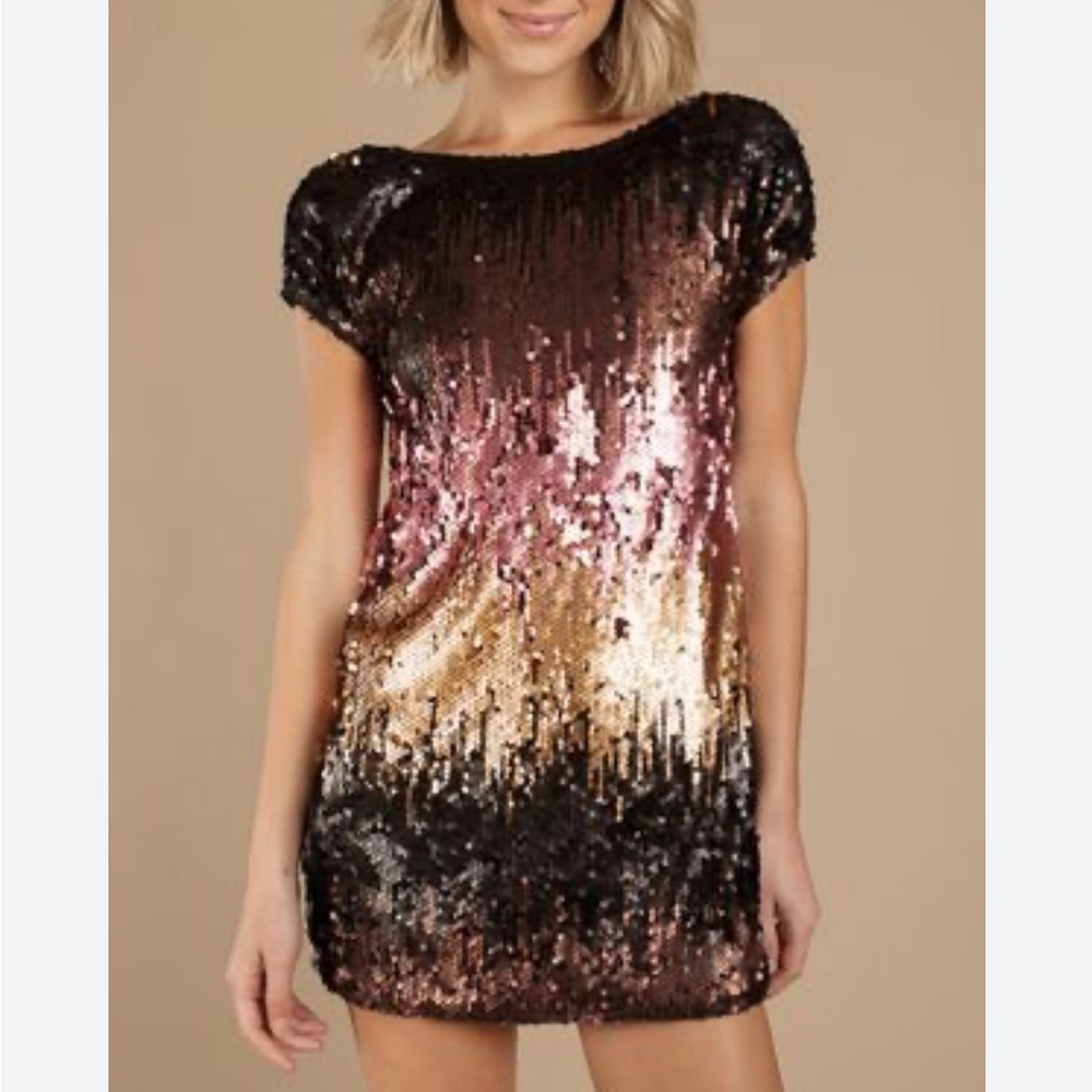 Tobi Shine Me Up Sequin Mini Shift Dress XS NWT